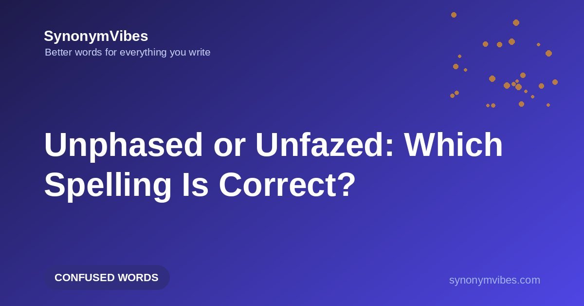 Unphased or unfazed – unfazed means not bothered, unphased means not in phase; the difference explained